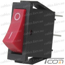 Переключатель Daier KCD3-111, OFF-(ON), 2pin, 15A 250V, красный